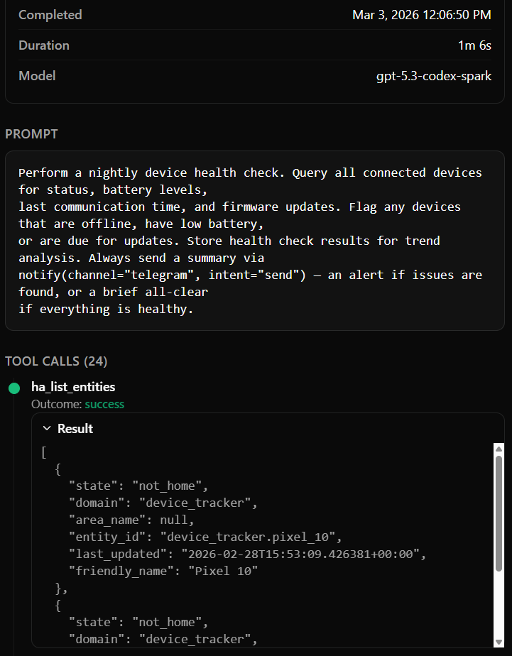 Traceability includes models used, session duration, inputs, tool calls, and outputs