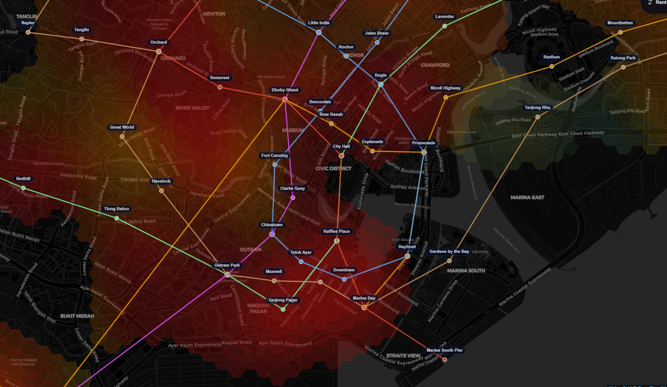 Rental Heatmap of Singapore's Central Area