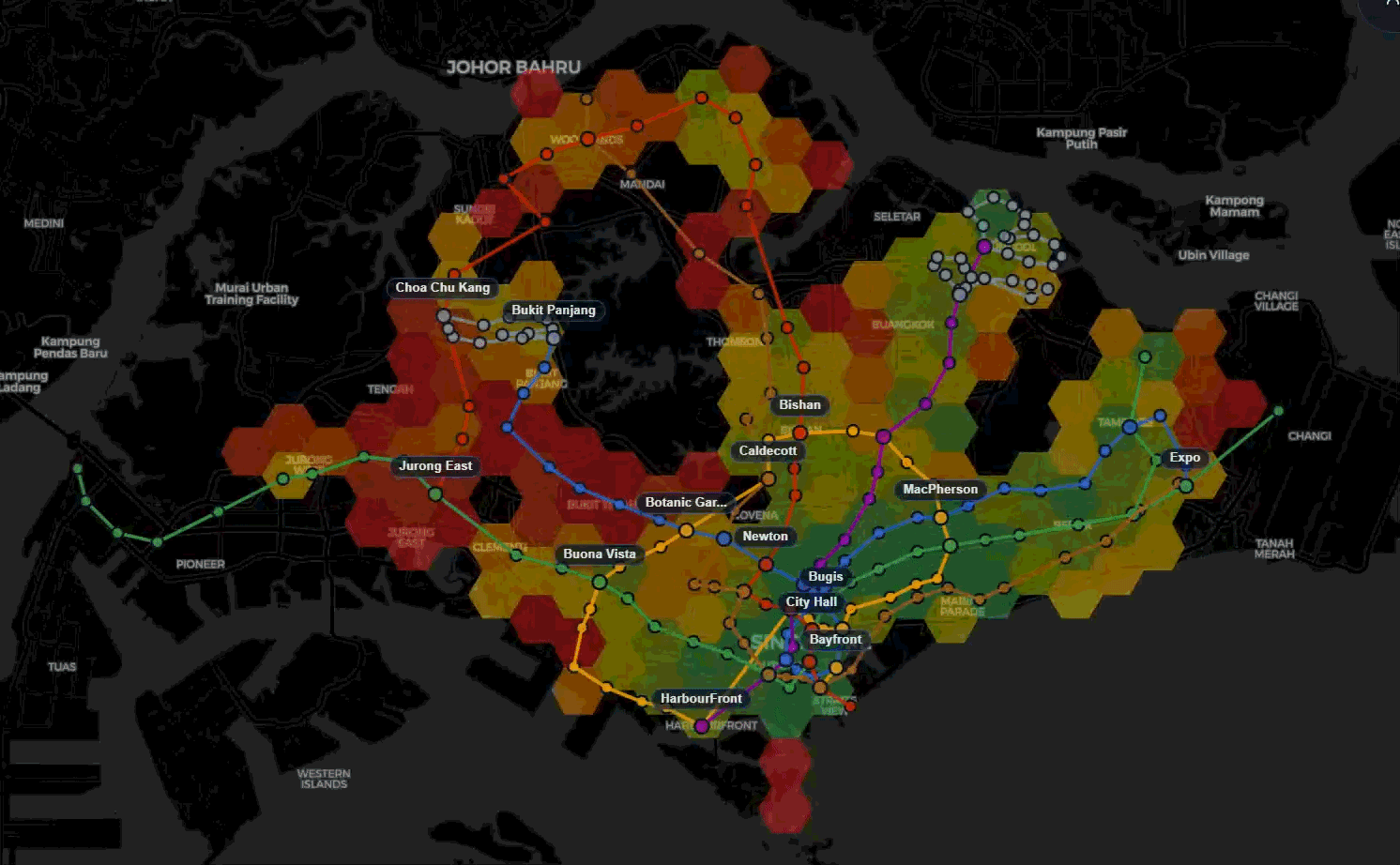 Property Hunt Singapore heatmap visualization
