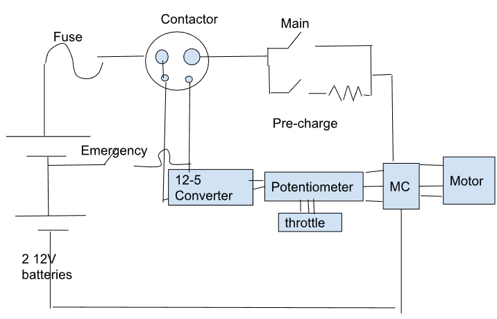 Circuit diagram of redesigned electronics