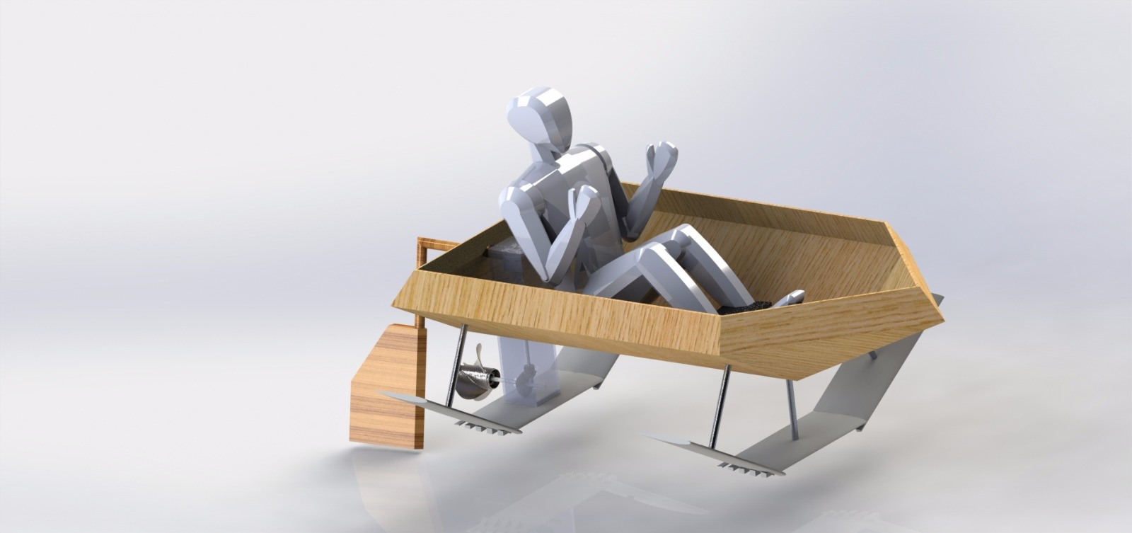 CAD model of single hull boat