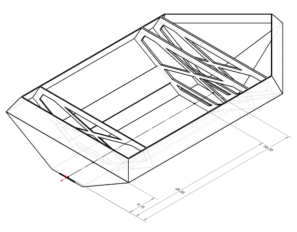 Hull dimensions — isometric view