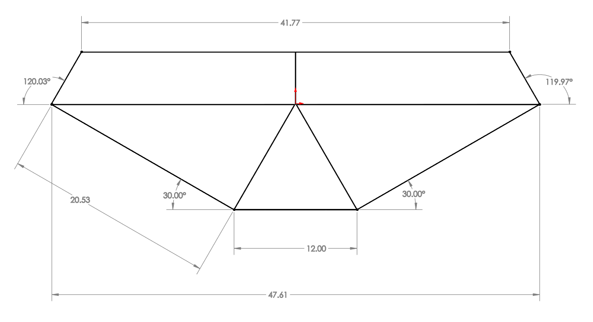 Hull dimensions — top view