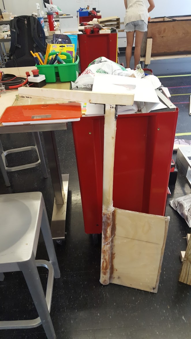 Photo of initial rudder design