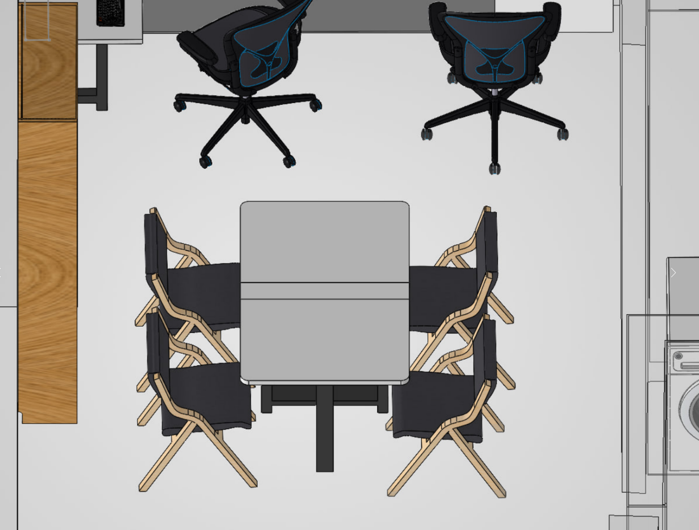 Can our living room accommodate a bookcase + unfolded table + 4 unfolded chairs?