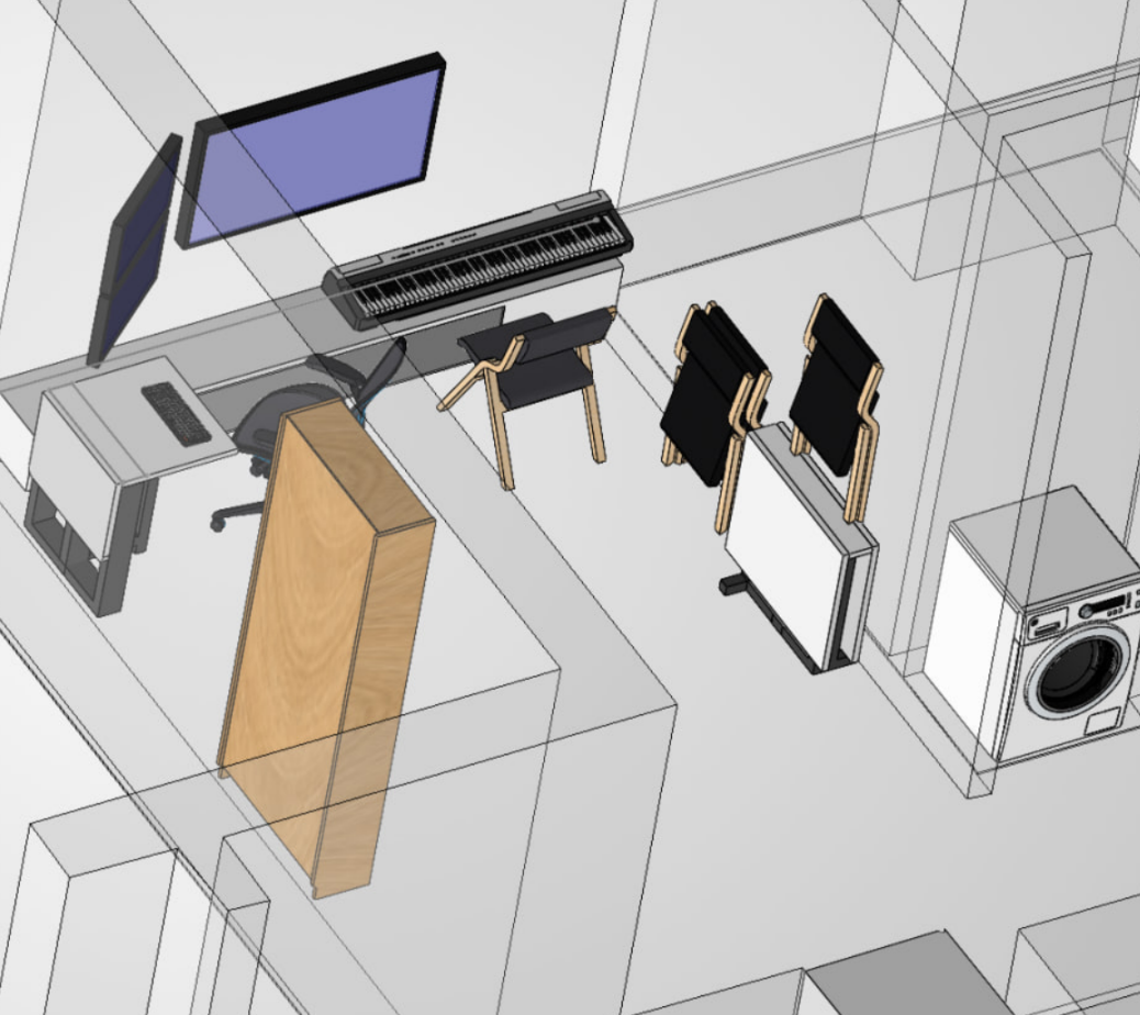 How does it look when chairs/tables are 'stashed'