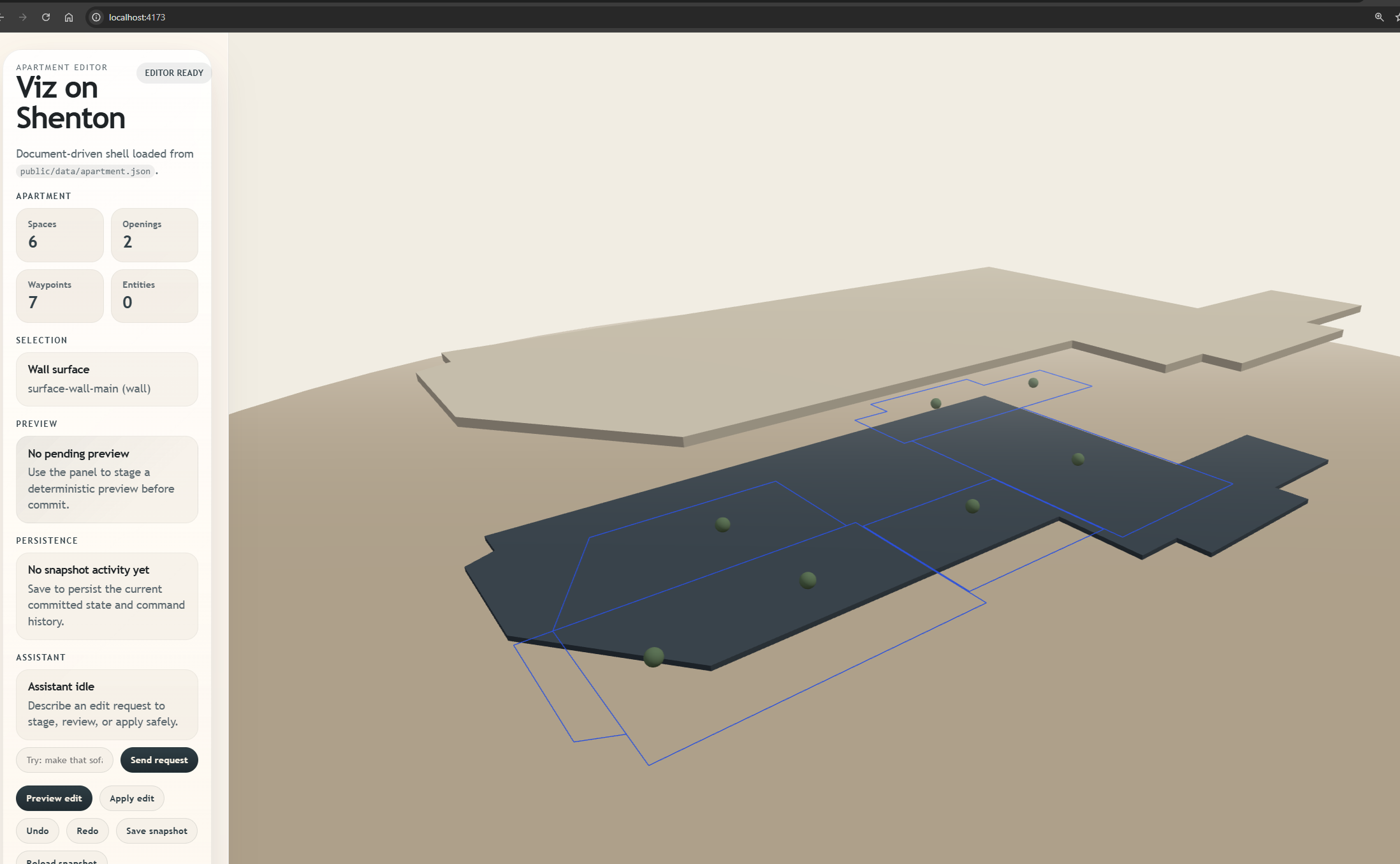 Basic prototyping of a Vite setup that projects the floor plan onto an interactive 3D site