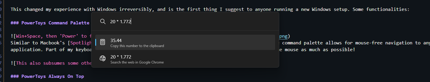 This also subsumes some other applications, like basic calculations.