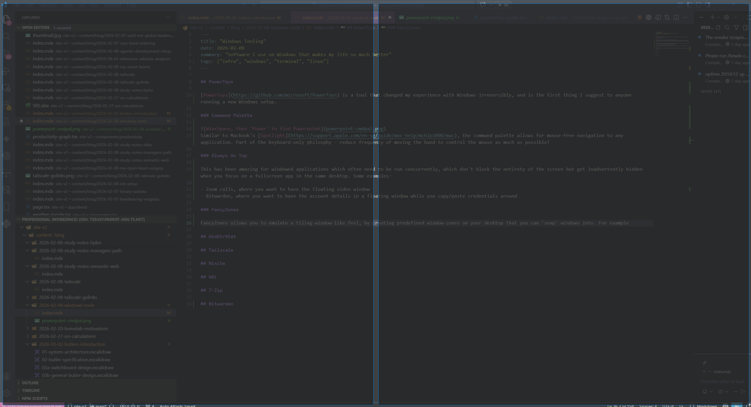 FancyZones two-column layout